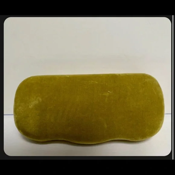 Gucci Authentic Velvet Hard Sunglass Eyeglass Case and Satin Pouch Yellow - Picture 3 of 3